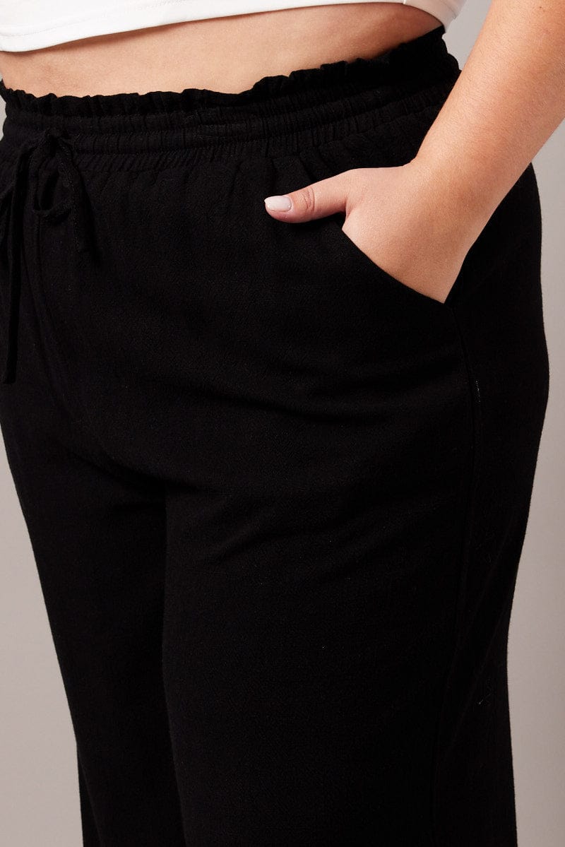 Black Wide Leg Pants High Rise for YouandAll Fashion