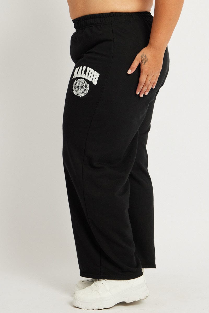 Black Track Pants Wide Leg for YouandAll Fashion