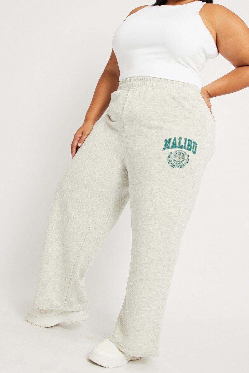 Grey Track Pants Wide Leg for YouandAll Fashion