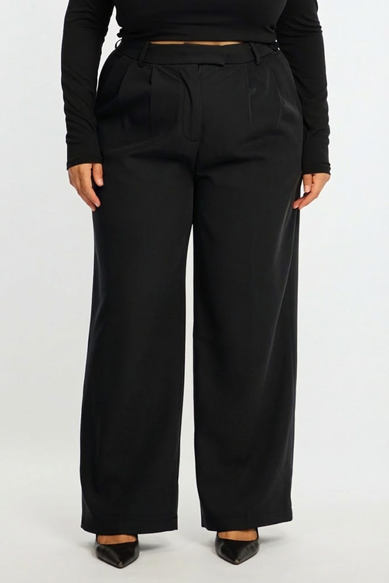 Black Wide Leg Pants High Rise for YouandAll Fashion