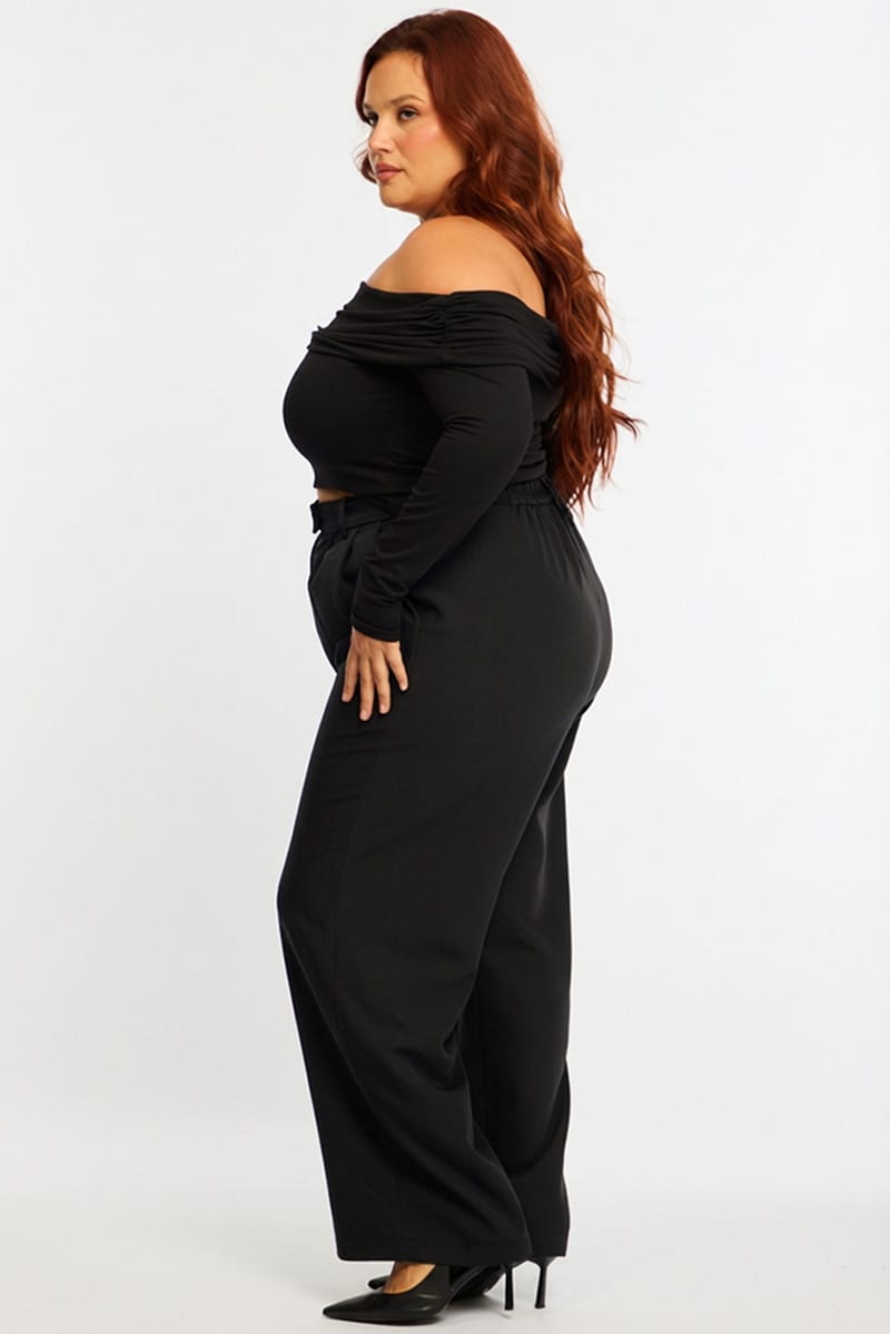 Black Wide Leg Pants High Rise for YouandAll Fashion