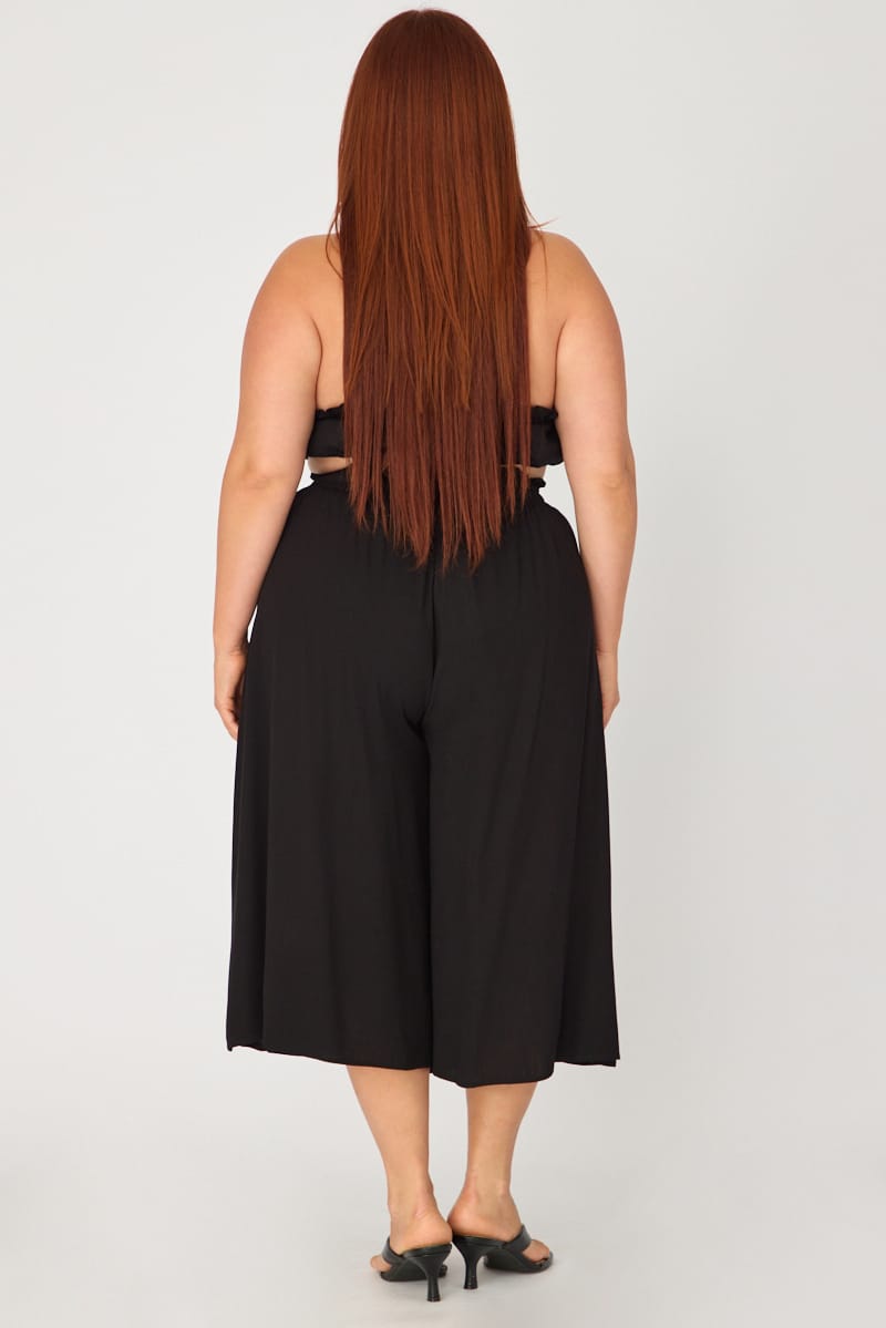 Black Wide Leg Culottes High Rise for YouandAll Fashion