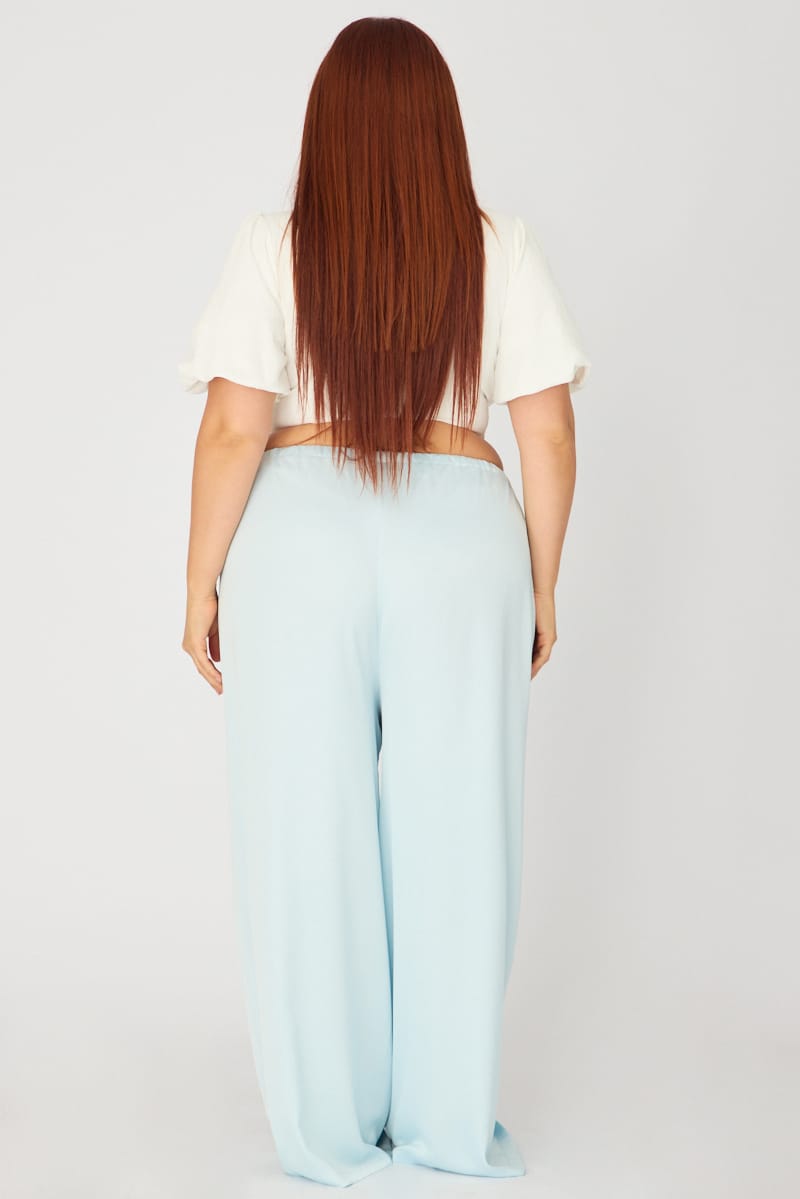 Blue Satin Wide Leg Pants for YouandAll Fashion