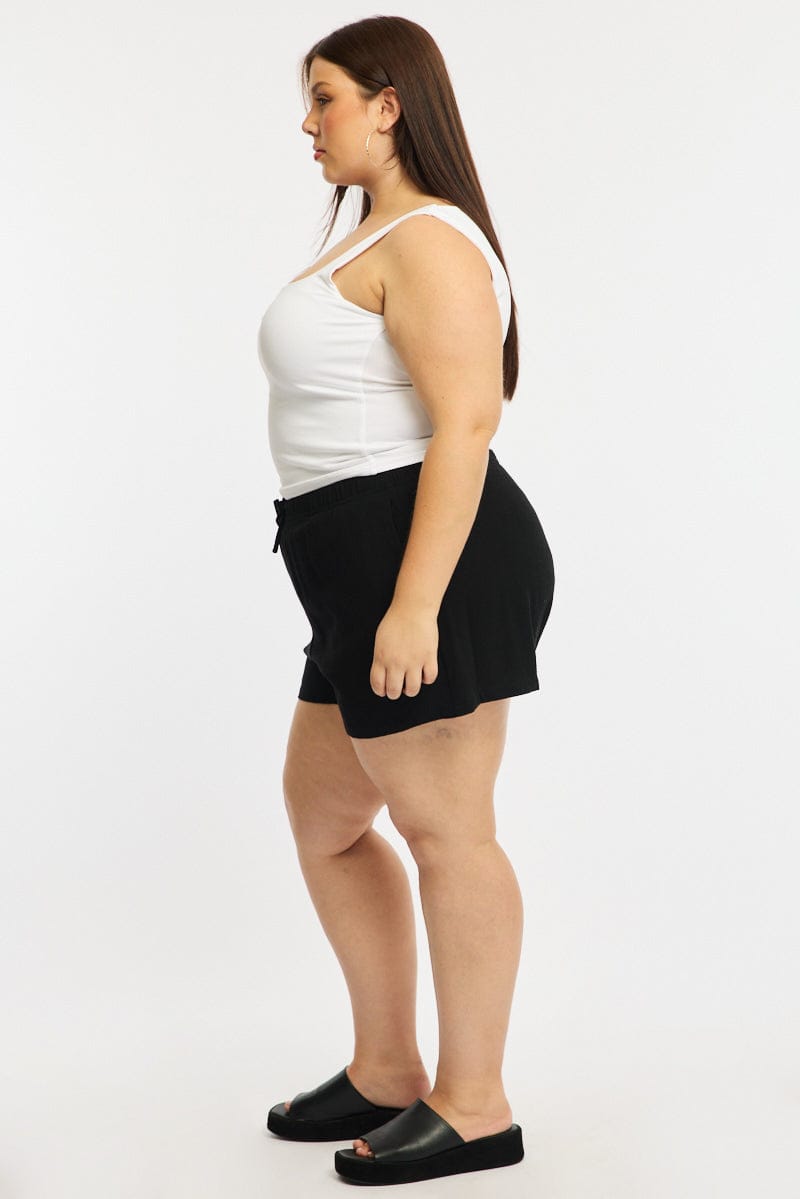 Black Shorts Elastic Waist for YouandAll Fashion