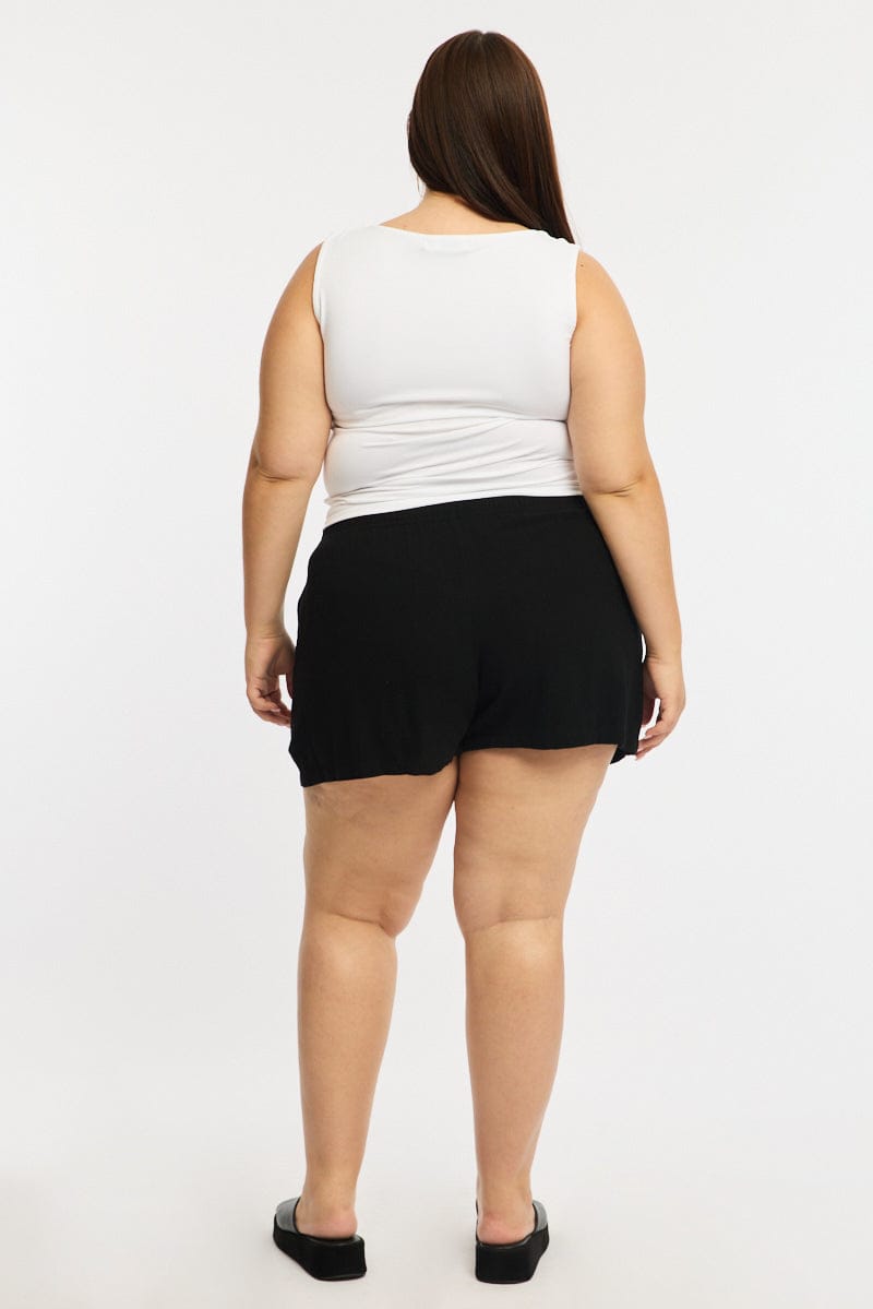 Black Shorts Elastic Waist for YouandAll Fashion