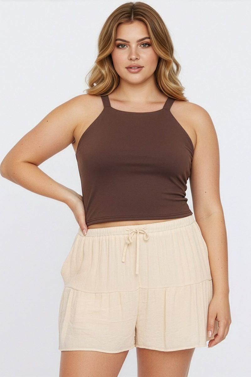 White Skorts Elastic Waist for YouandAll Fashion