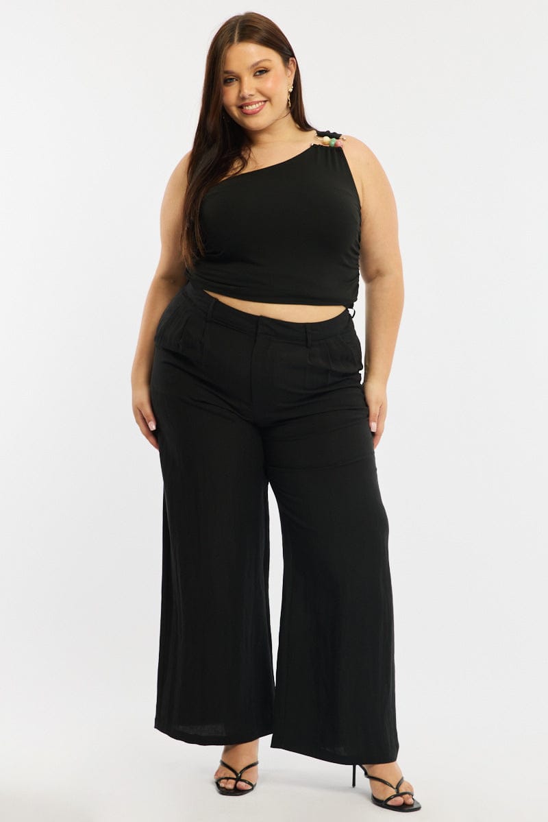 Black Work Pants Pleats for YouandAll Fashion