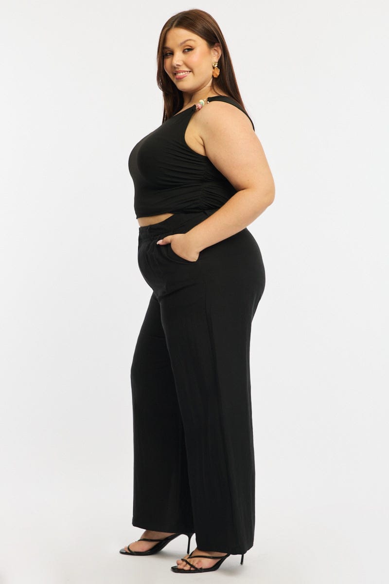 Black Work Pants Pleats for YouandAll Fashion