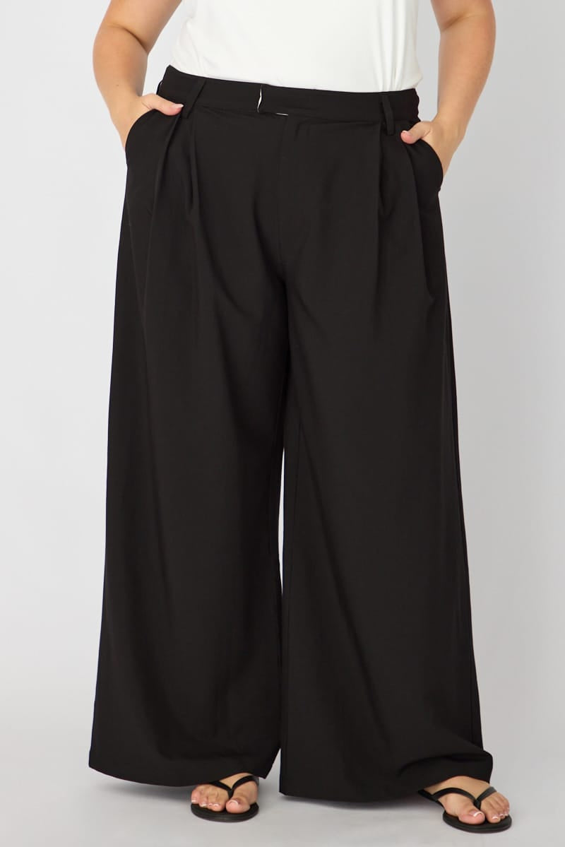 Black Wide Leg Pants High Rise for YouandAll Fashion