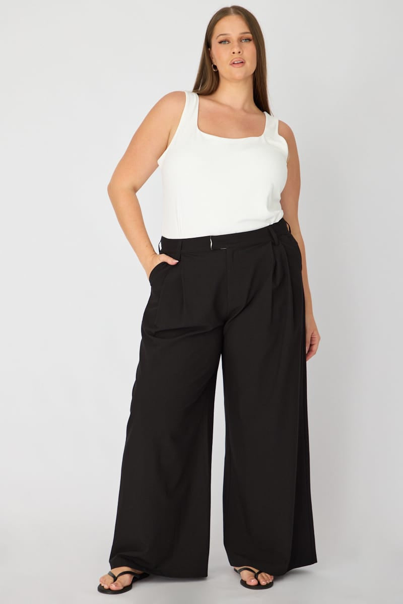 Black Wide Leg Pants High Rise for YouandAll Fashion