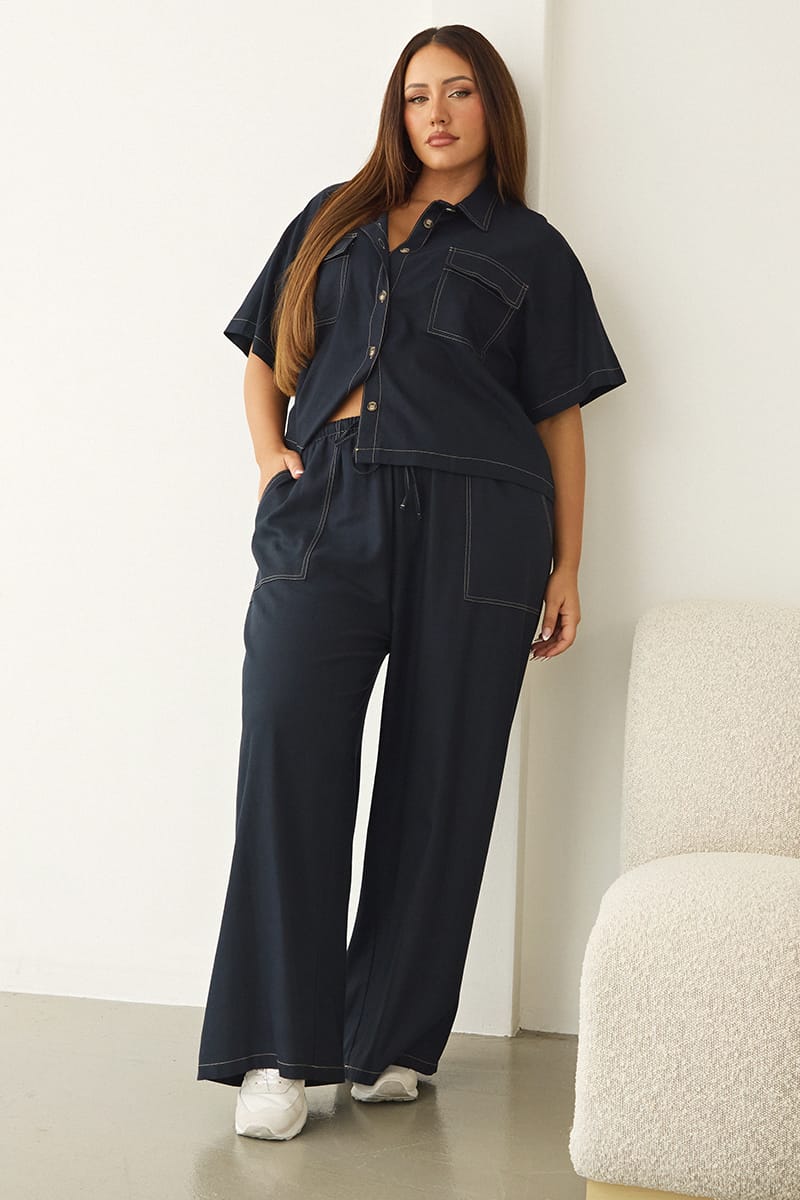 navy blue plus size dress pants NYDJ Plus Slim Oxford Navy Trouser Jean