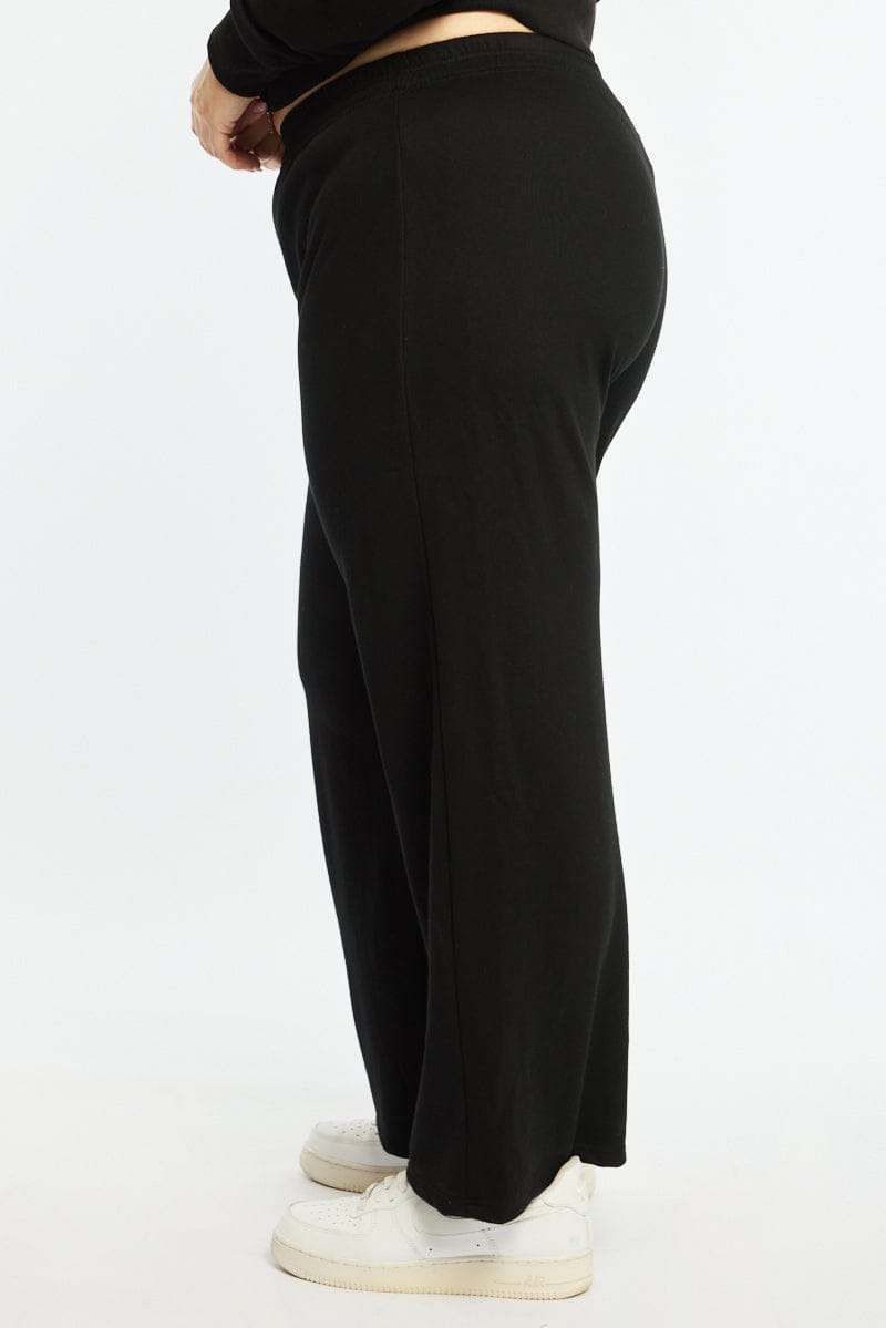 Black Track Pants Wide Leg for YouandAll Fashion