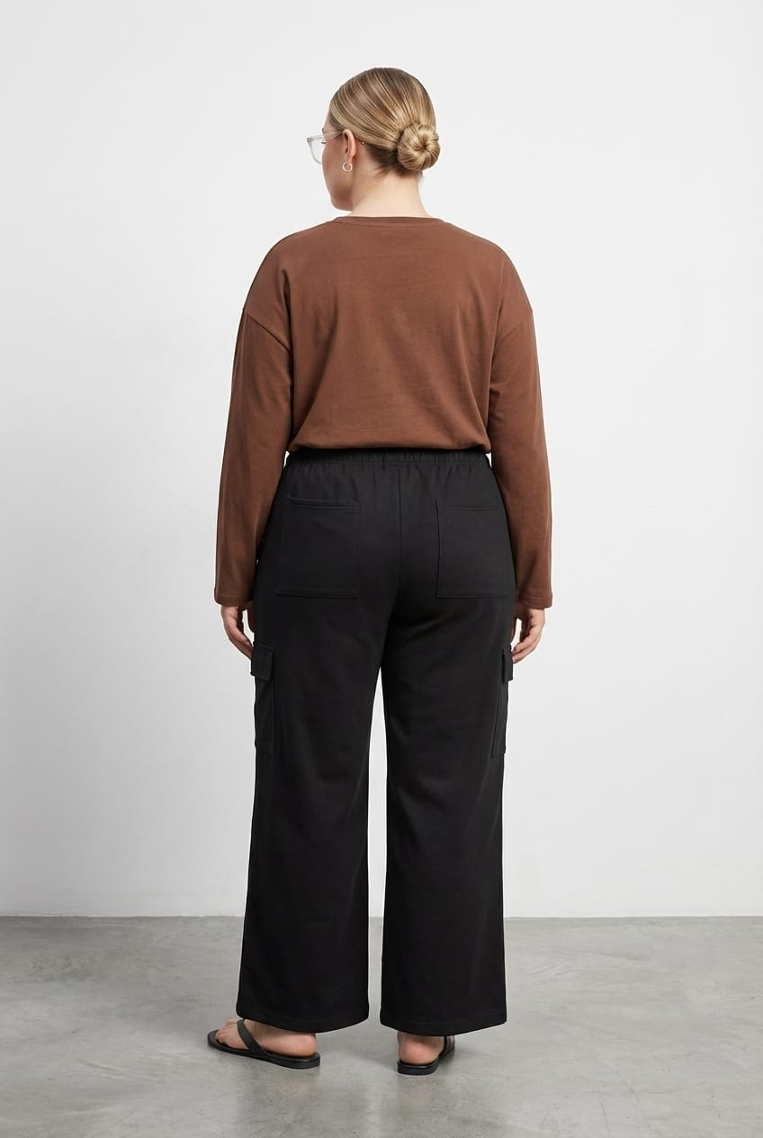 Black Cargo Track Pants Long for YouandAll Fashion