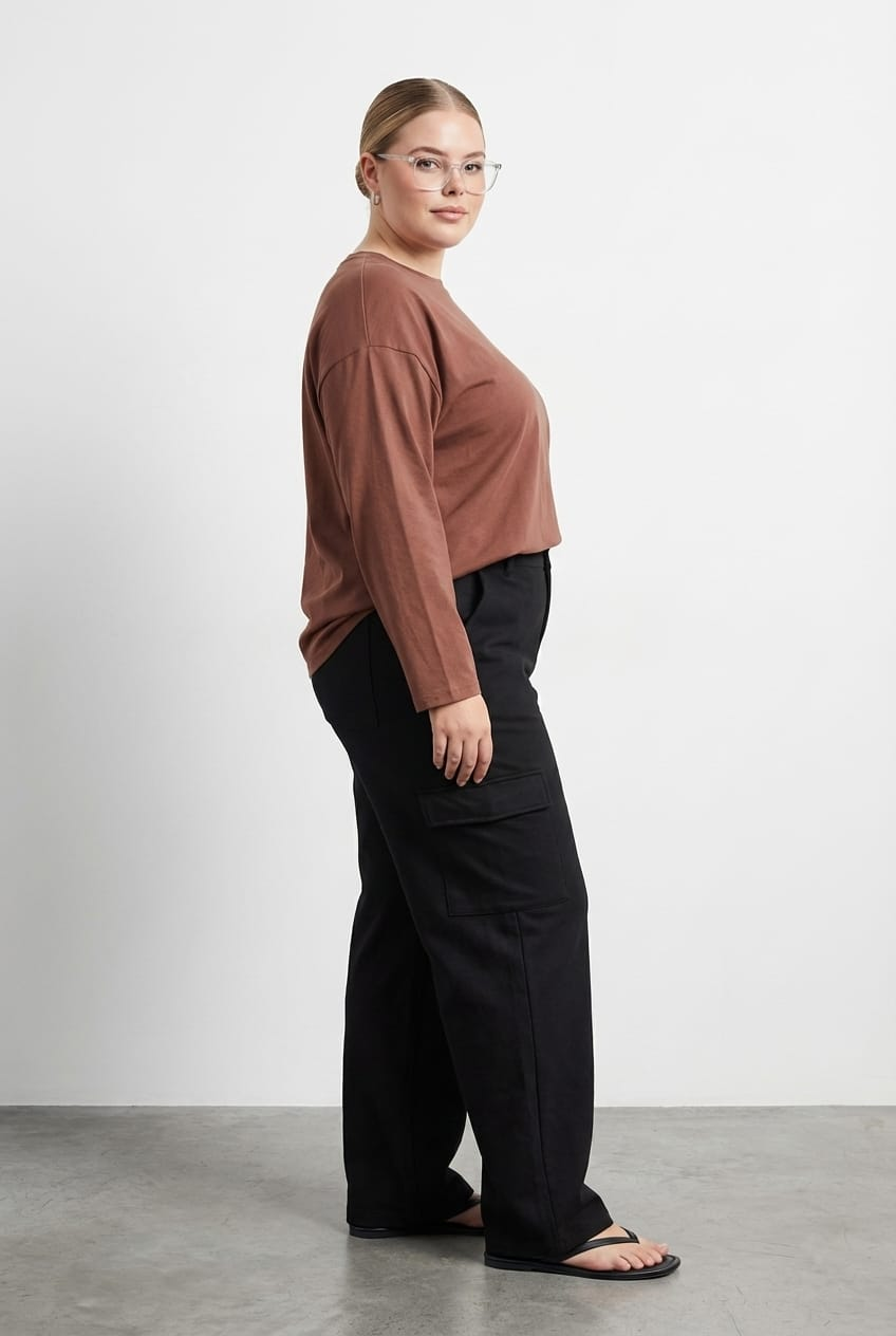 Black Cargo Track Pants Long for YouandAll Fashion