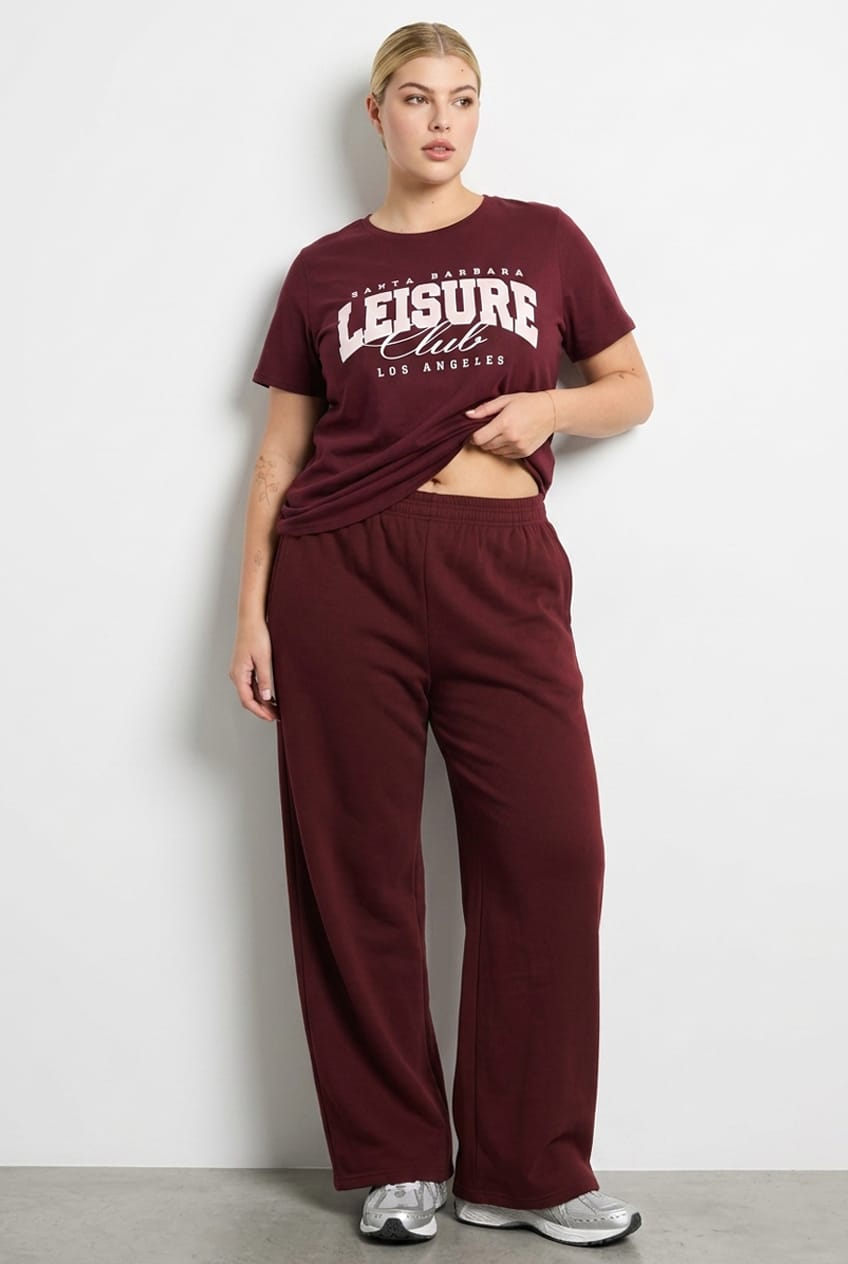 Red Track Pants Wide Leg for YouandAll Fashion