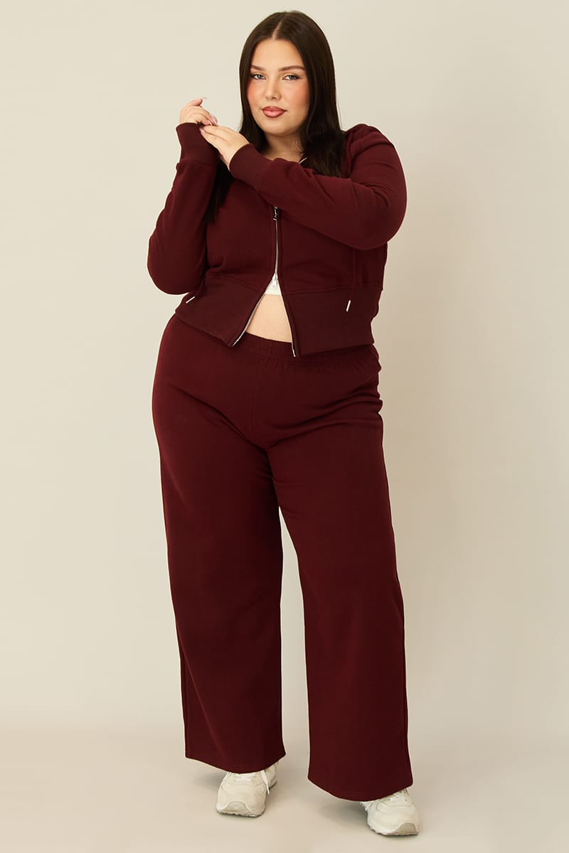 Red Track Pants Wide Leg for YouandAll Fashion