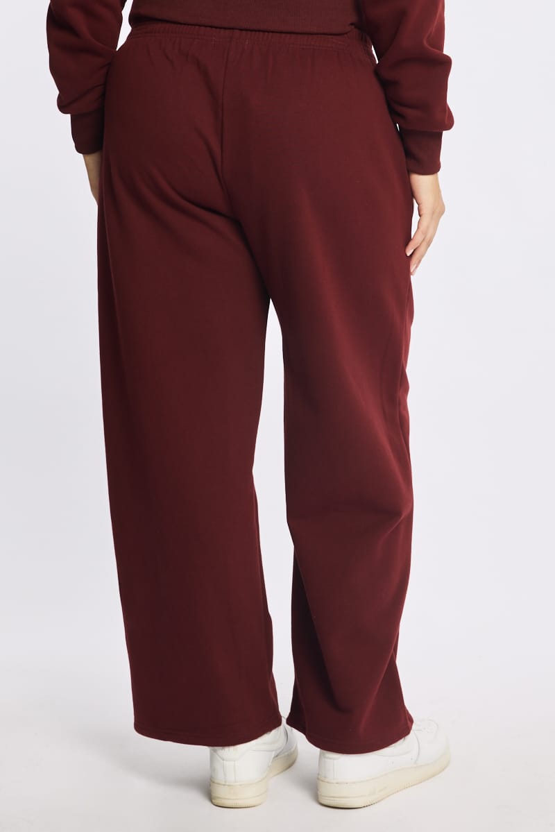 Red Track Pants Wide Leg for YouandAll Fashion