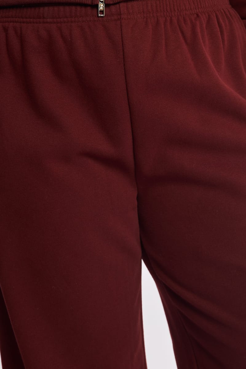 Red Track Pants Wide Leg for YouandAll Fashion