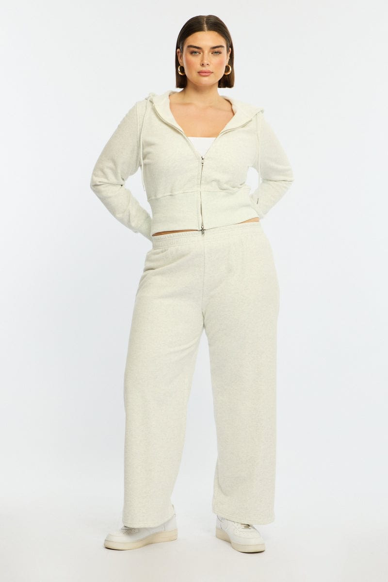 Grey Track Pants Wide Leg for YouandAll Fashion