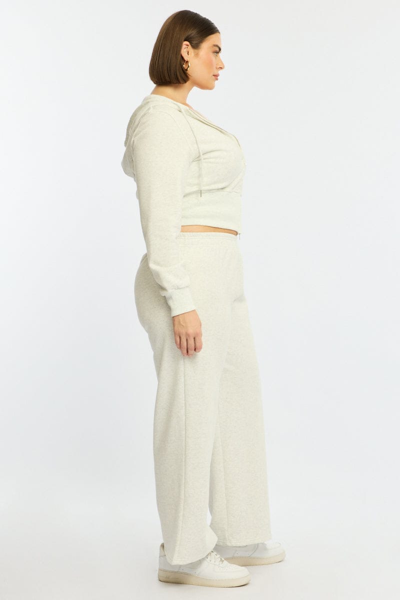 Grey Track Pants Wide Leg for YouandAll Fashion