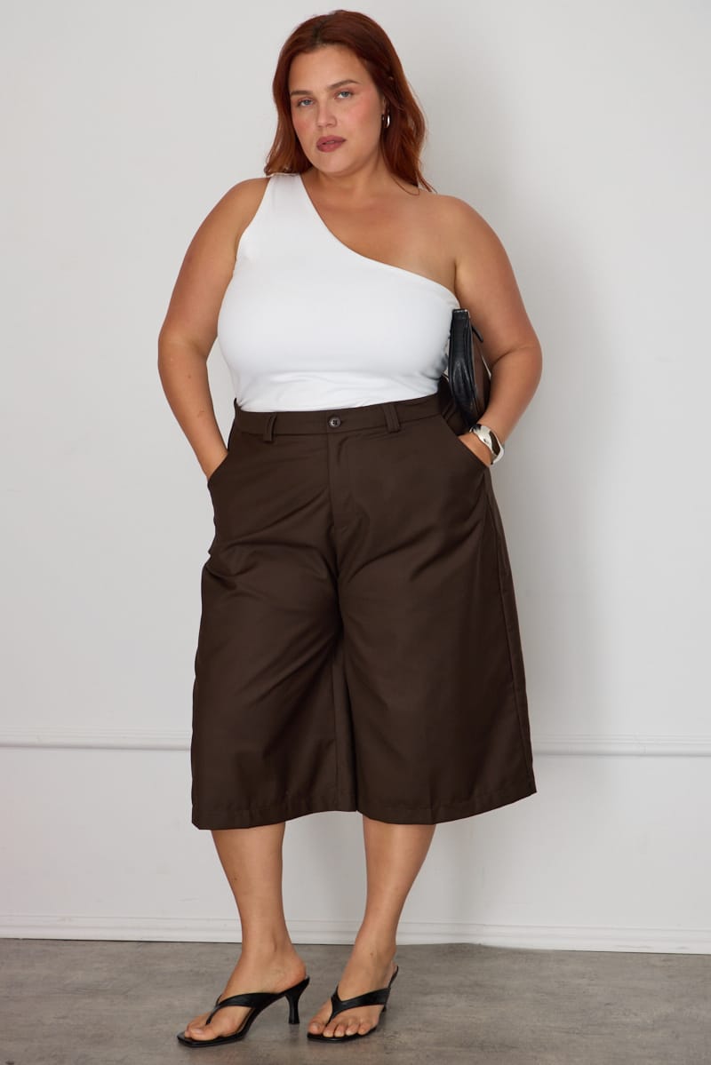 Brown Longline Shorts for YouandAll Fashion