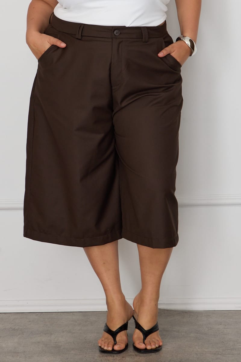 Brown Longline Shorts for YouandAll Fashion