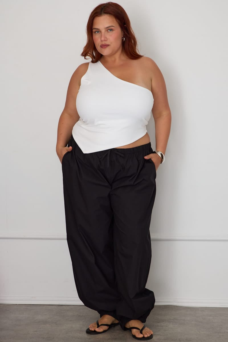 Black Mid Rise Balloon Leg Pants for YouandAll Fashion