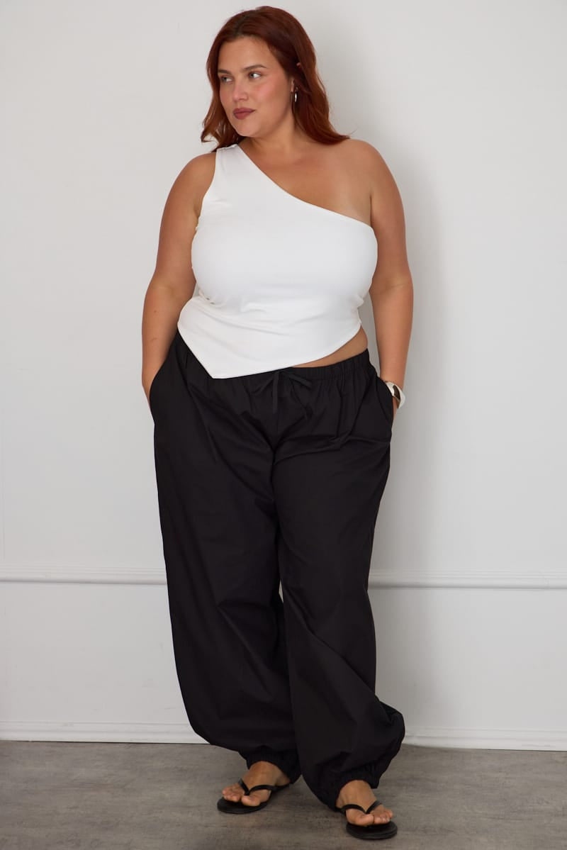 Black Mid Rise Balloon Leg Pants for YouandAll Fashion