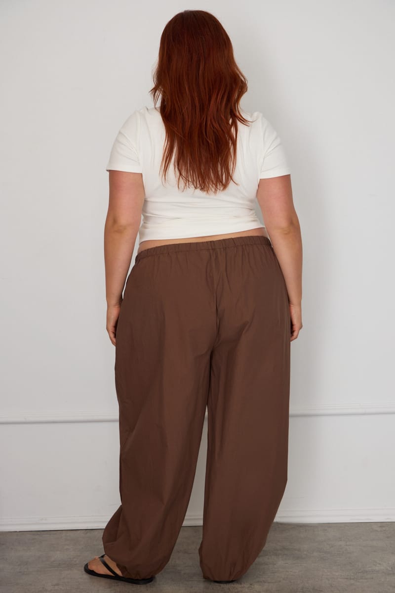 Brown Mid Rise Balloon Leg Pants for YouandAll Fashion