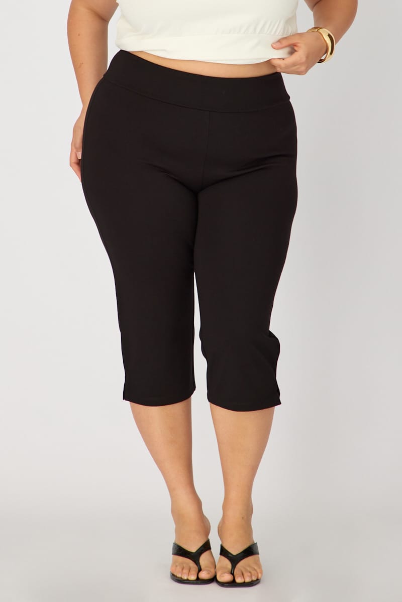 Black Capri Slim Pants for YouandAll Fashion