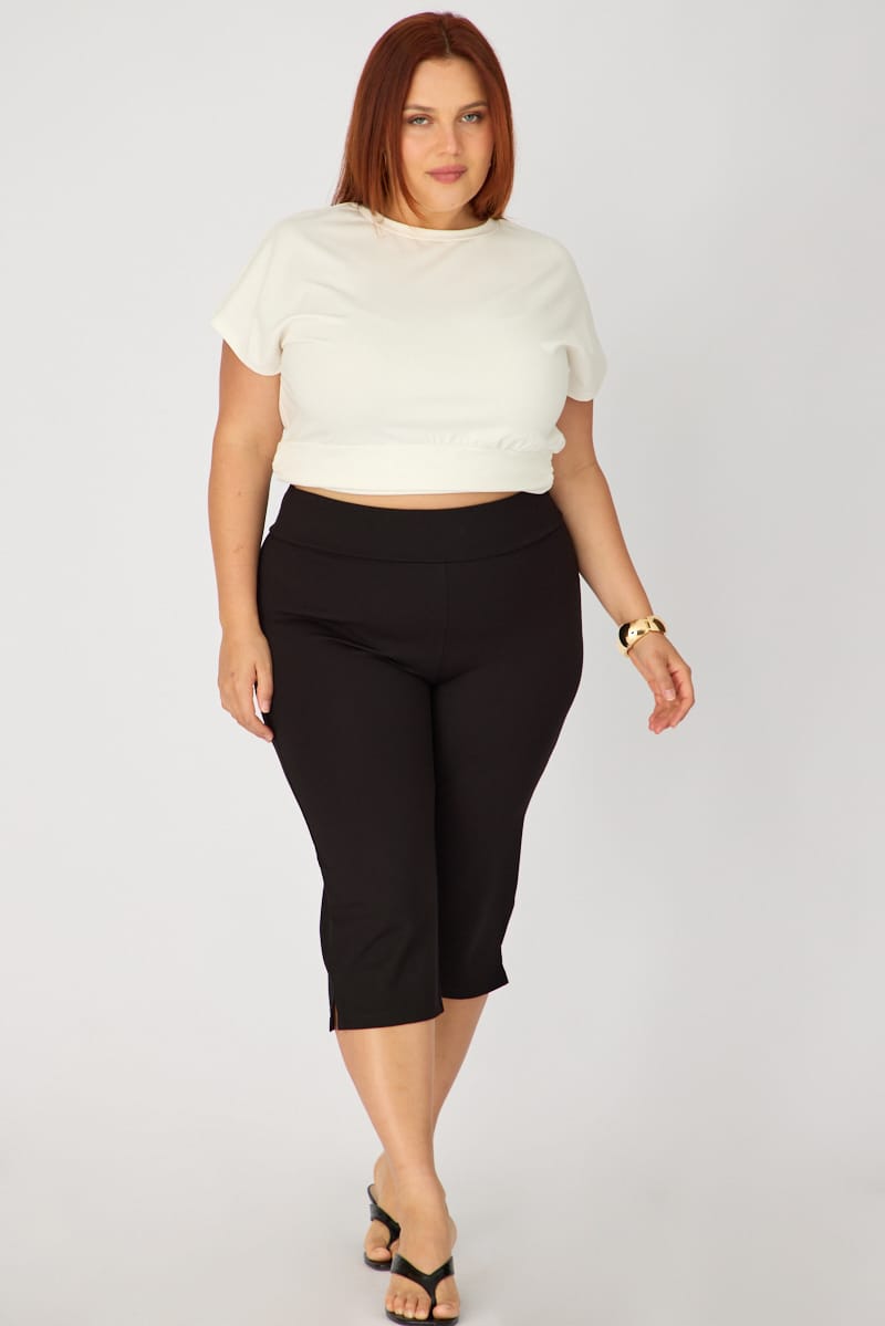 Black Capri Slim Pants for YouandAll Fashion