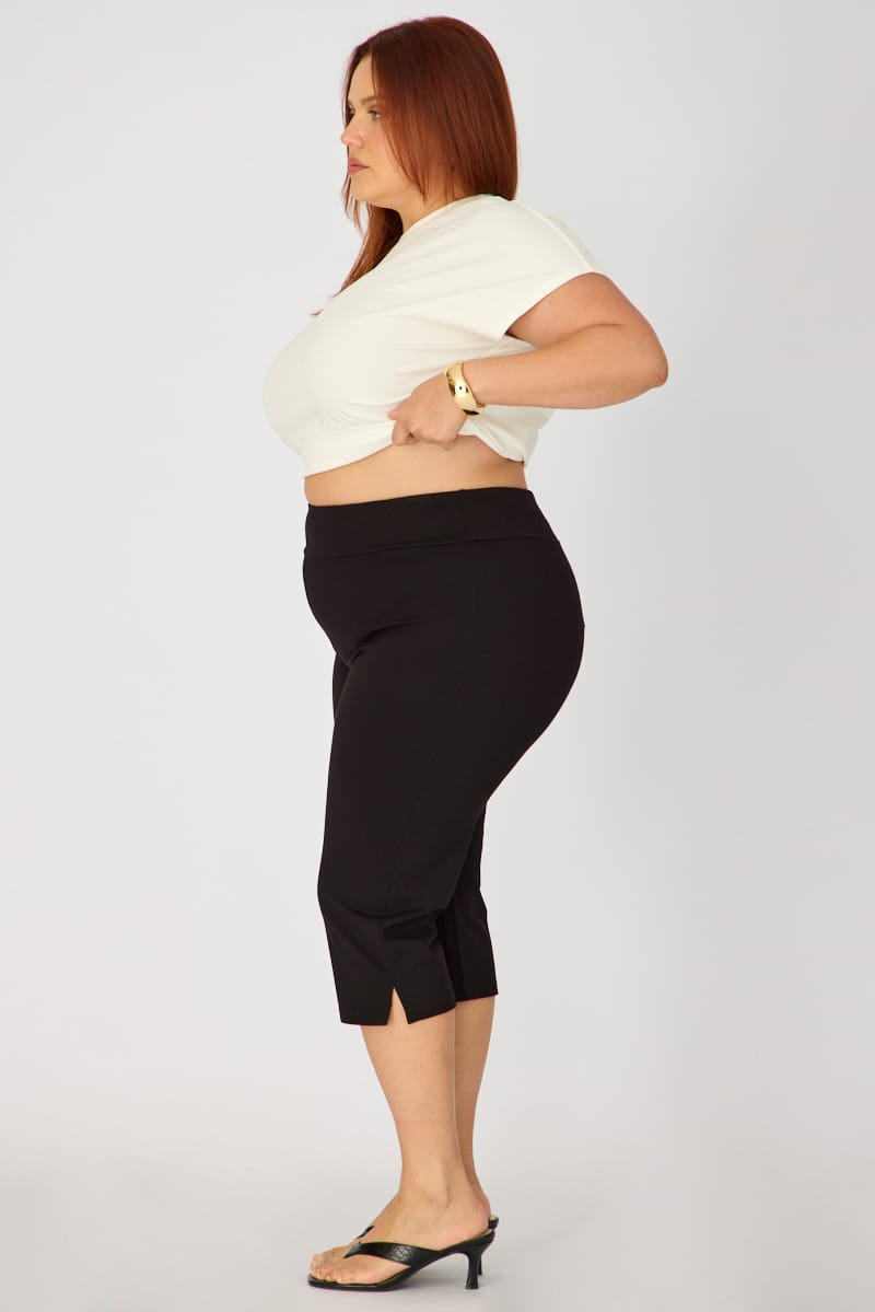 Black Capri Slim Pants for YouandAll Fashion
