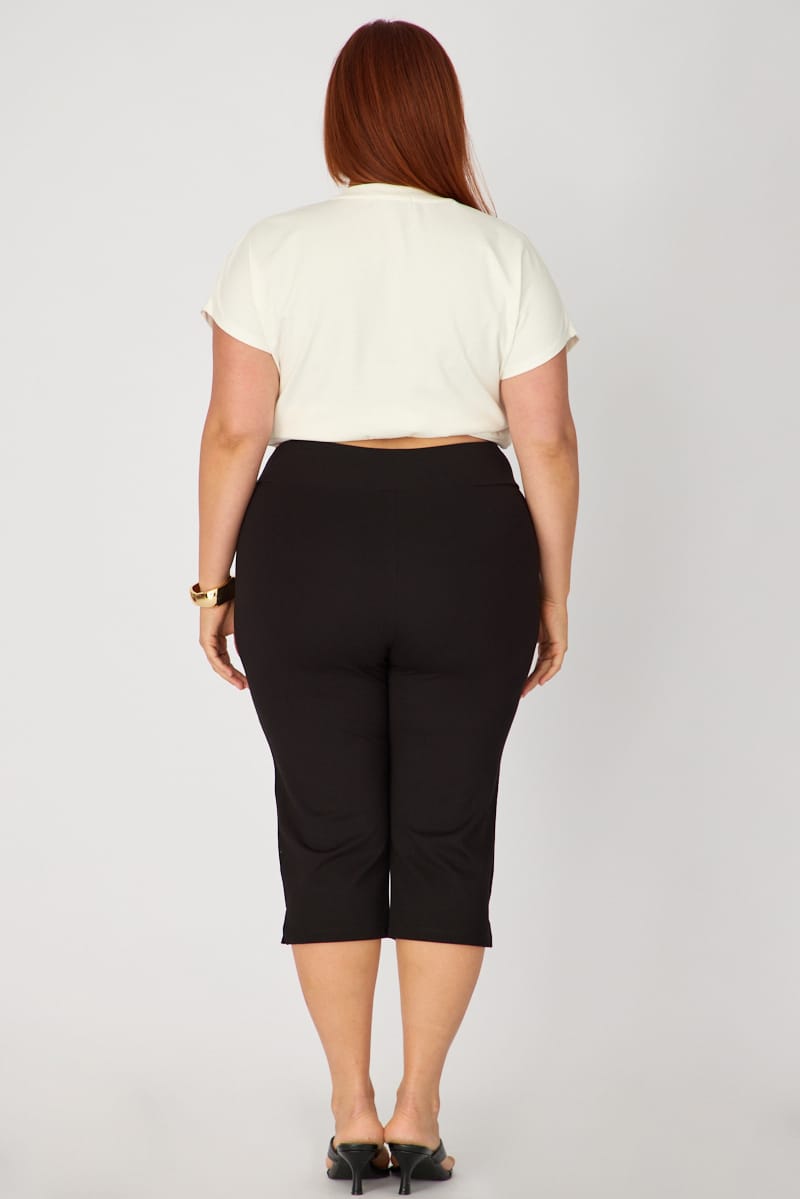 Black Capri Slim Pants for YouandAll Fashion
