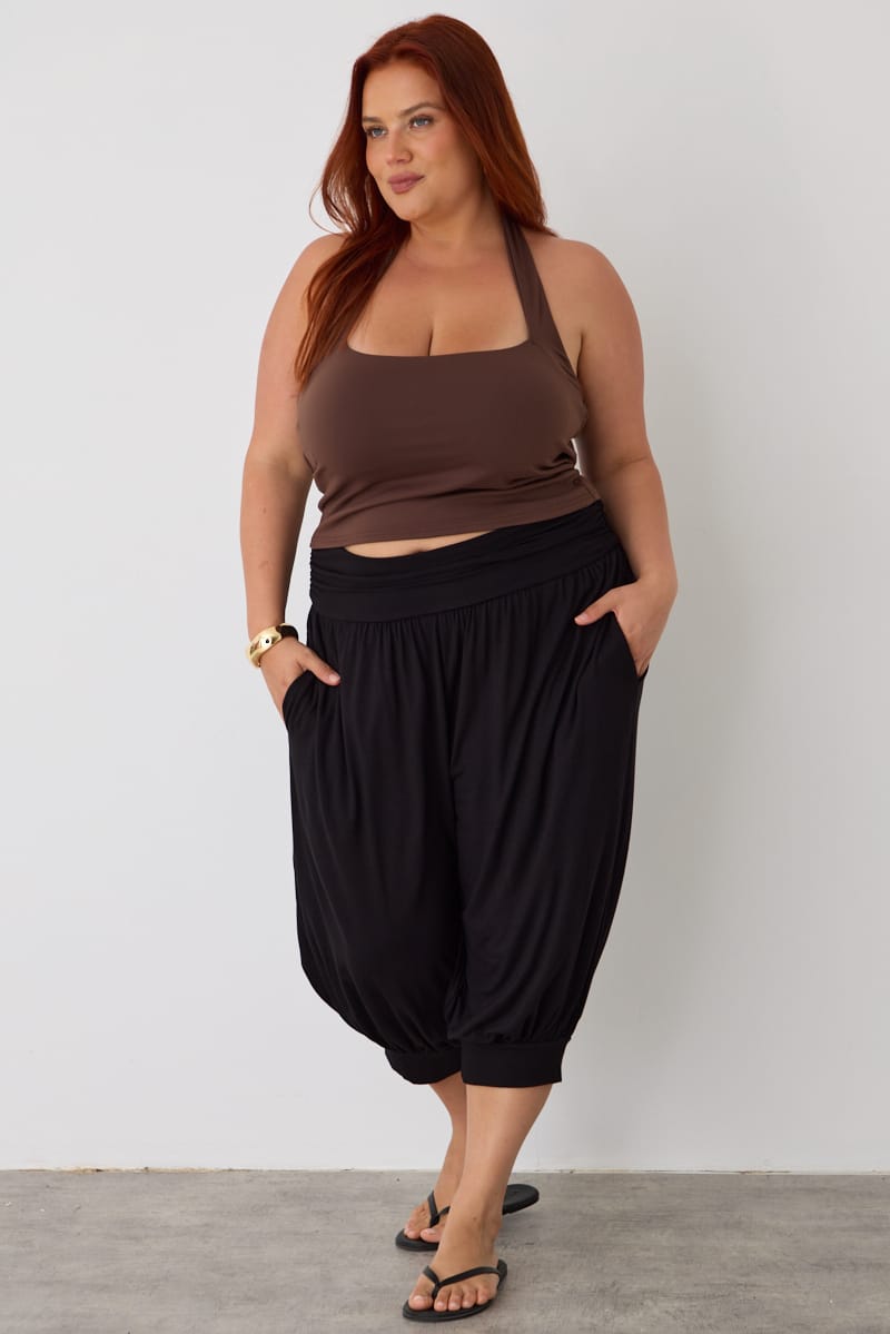 Black Cropped Balloon Pants for YouandAll Fashion