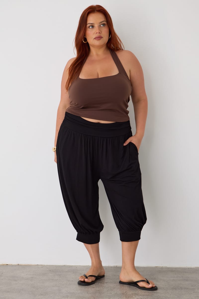 Black Cropped Balloon Pants for YouandAll Fashion