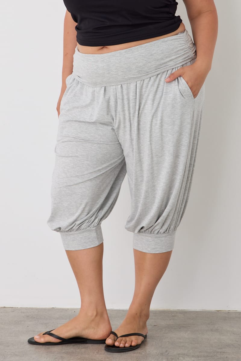 Grey Cropped Balloon Pants for YouandAll Fashion