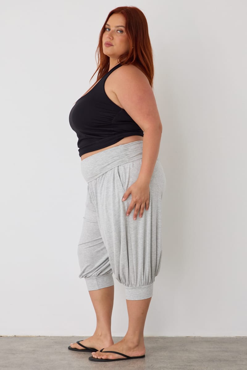 Grey Cropped Balloon Pants for YouandAll Fashion