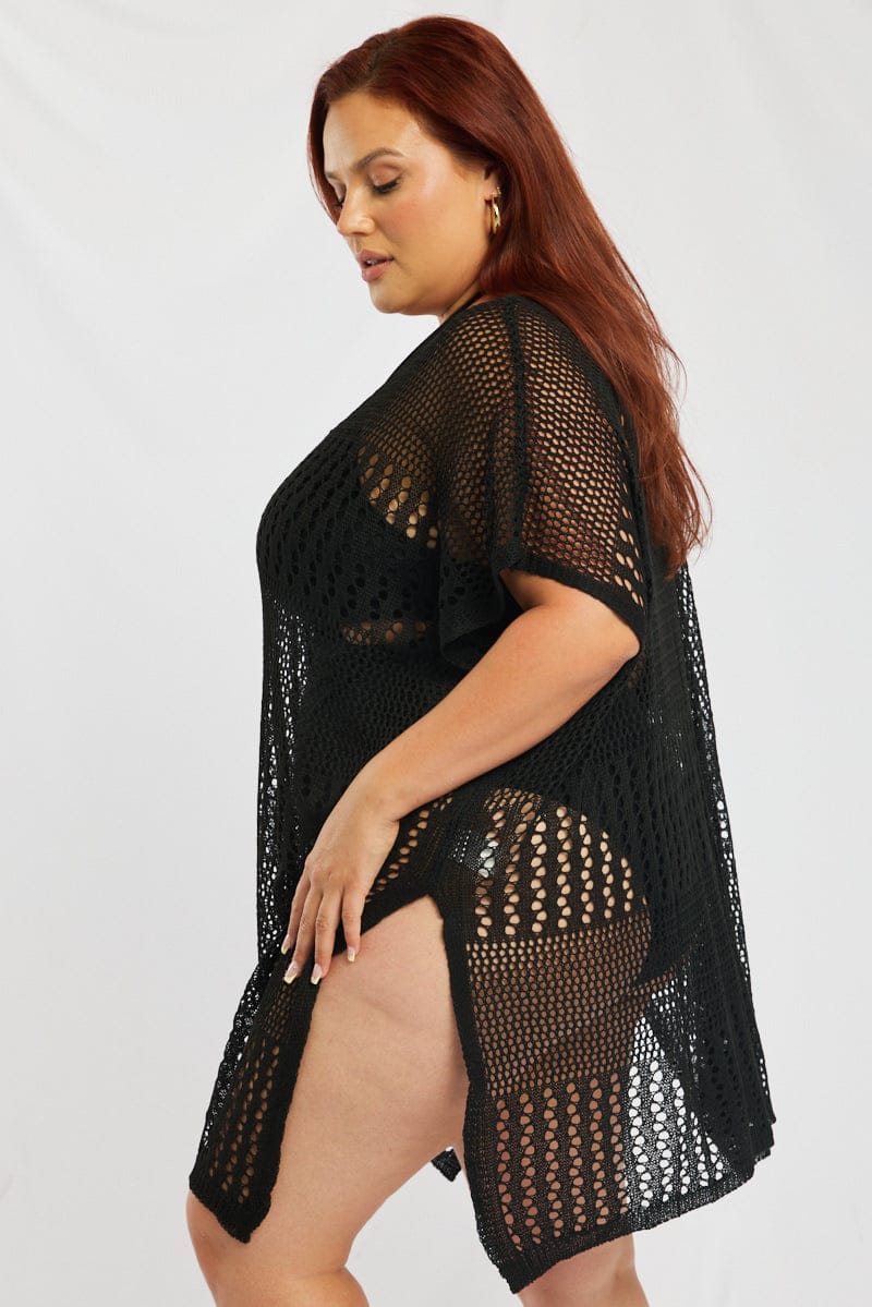 Black Oversized Beach Dress Cover Up