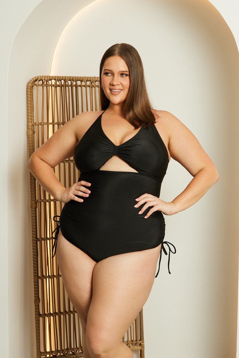 Black Cut Out One Piece Swimsuit for YouandAll Fashion