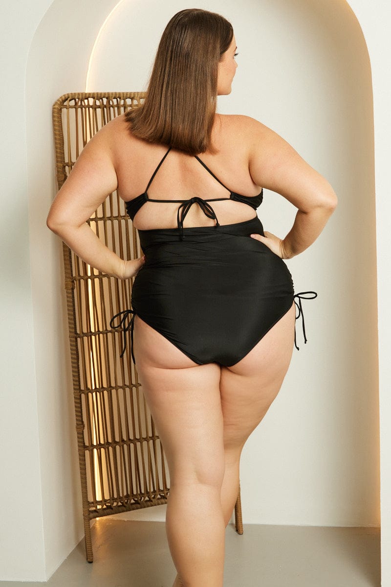 Black Cut Out One Piece Swimsuit for YouandAll Fashion