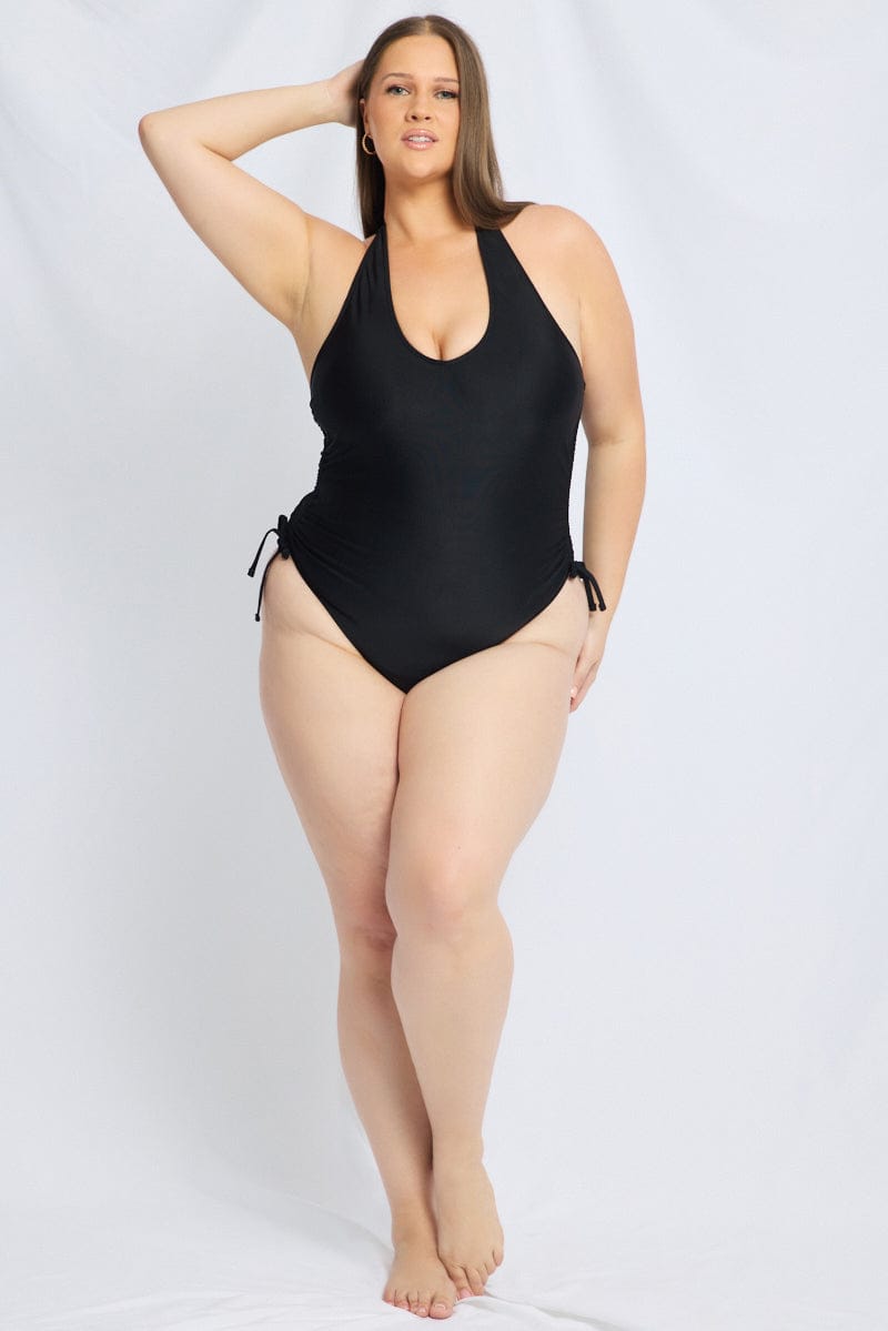 Black Abstract One Piece Swimsuit for YouandAll Fashion
