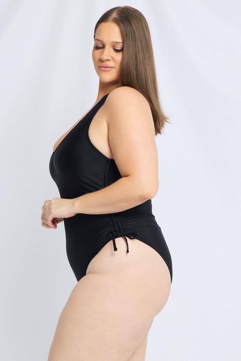 Black Abstract One Piece Swimsuit for YouandAll Fashion