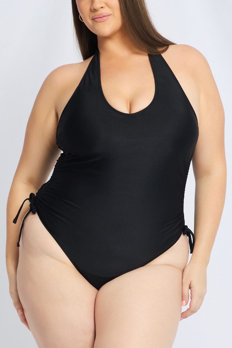 Black Abstract One Piece Swimsuit for YouandAll Fashion