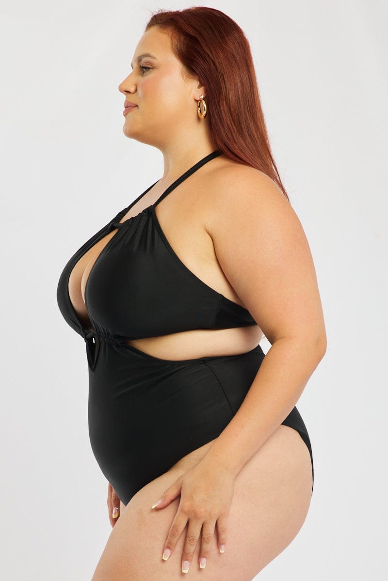 Black Cut Out One Piece Swimsuit for YouandAll Fashion