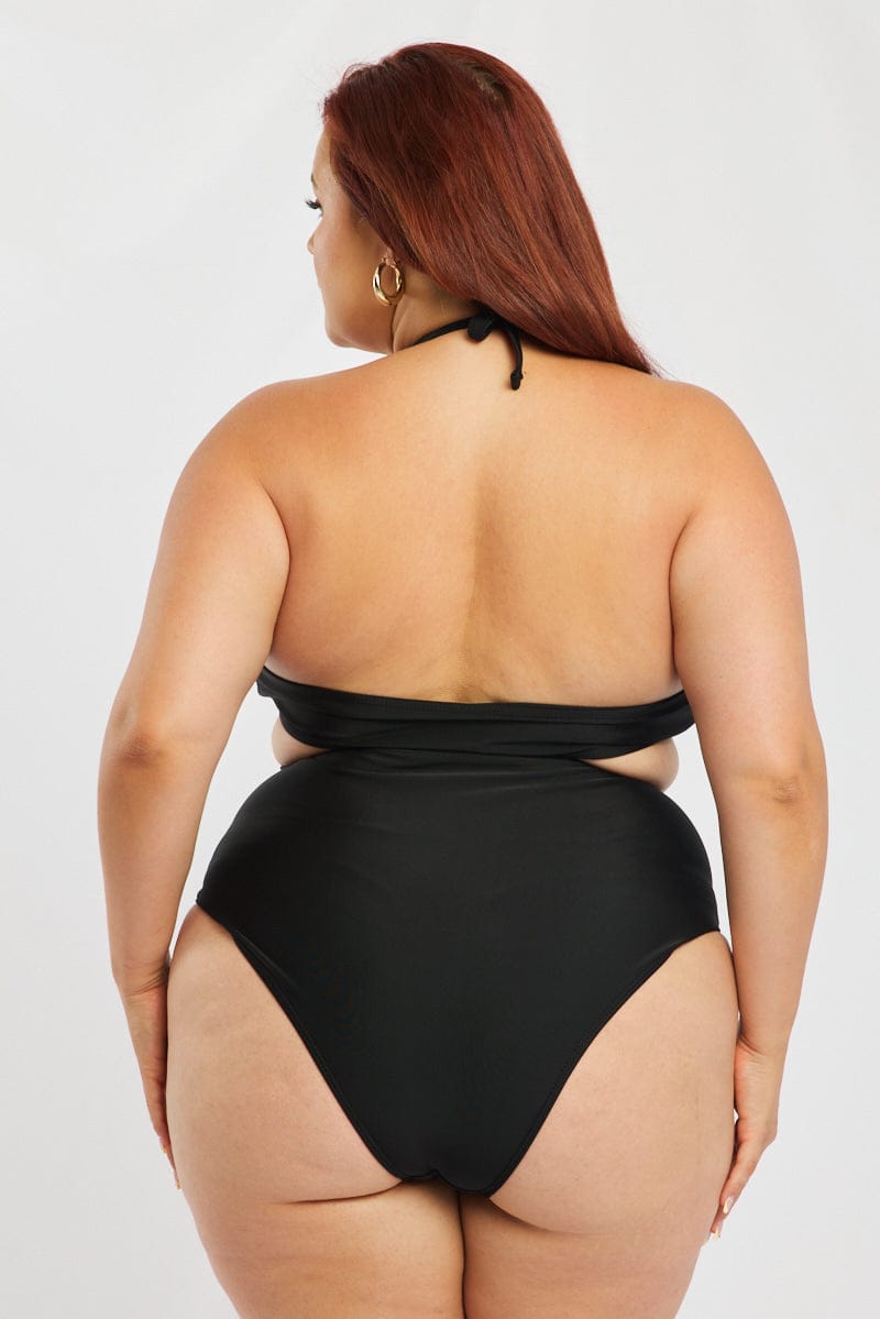 Black Cut Out One Piece Swimsuit for YouandAll Fashion