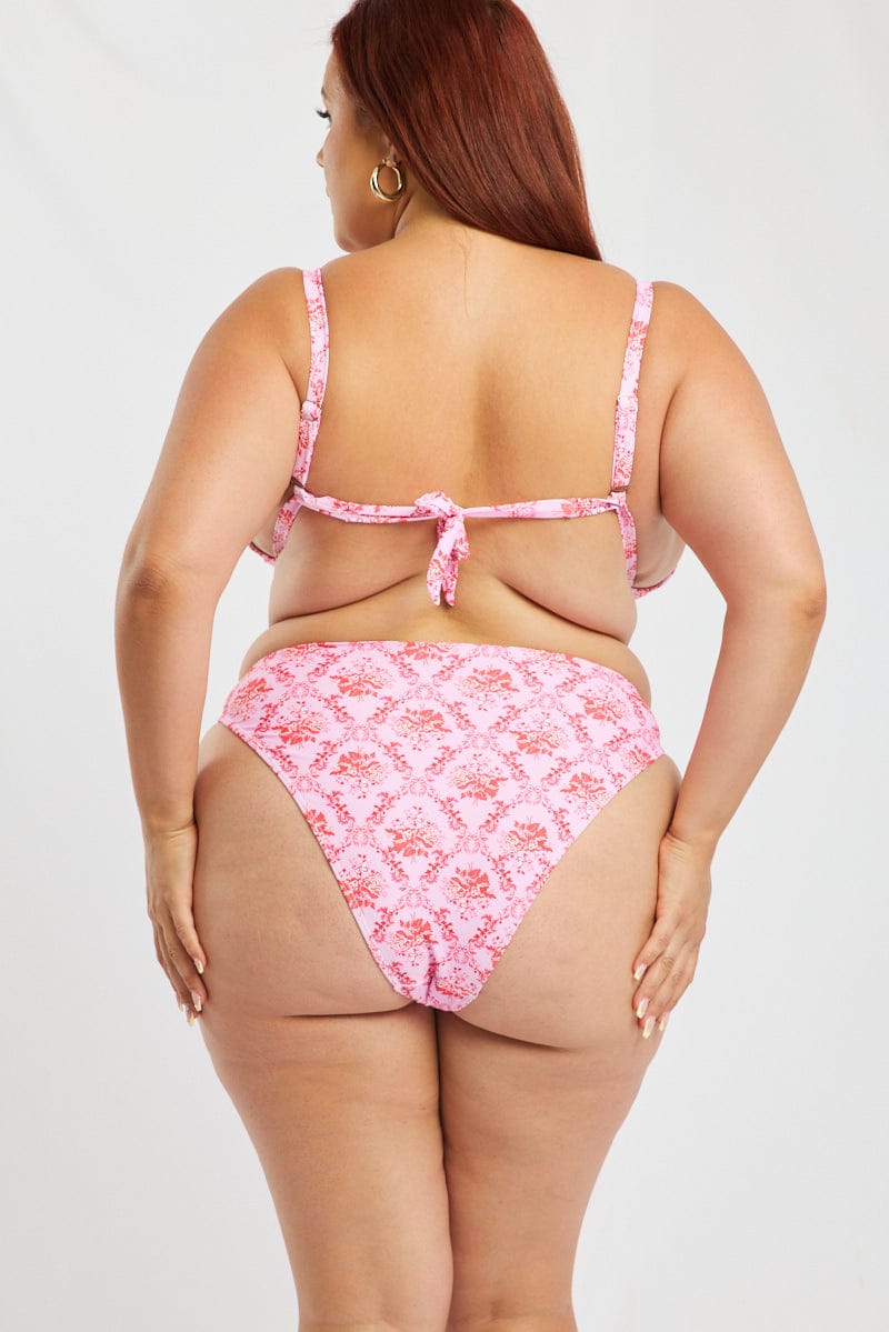 Pink Abstract Triangle Bikini Set for YouandAll Fashion