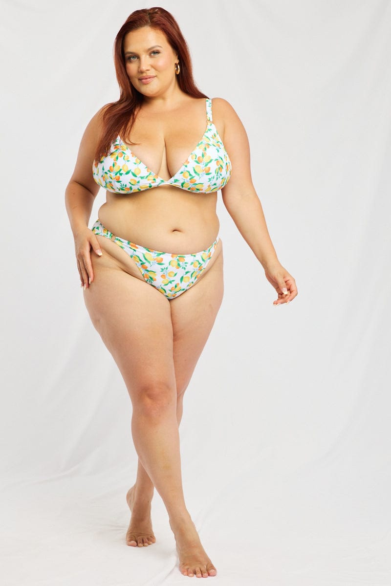 Yellow Print Triangle Bikini Set for YouandAll Fashion