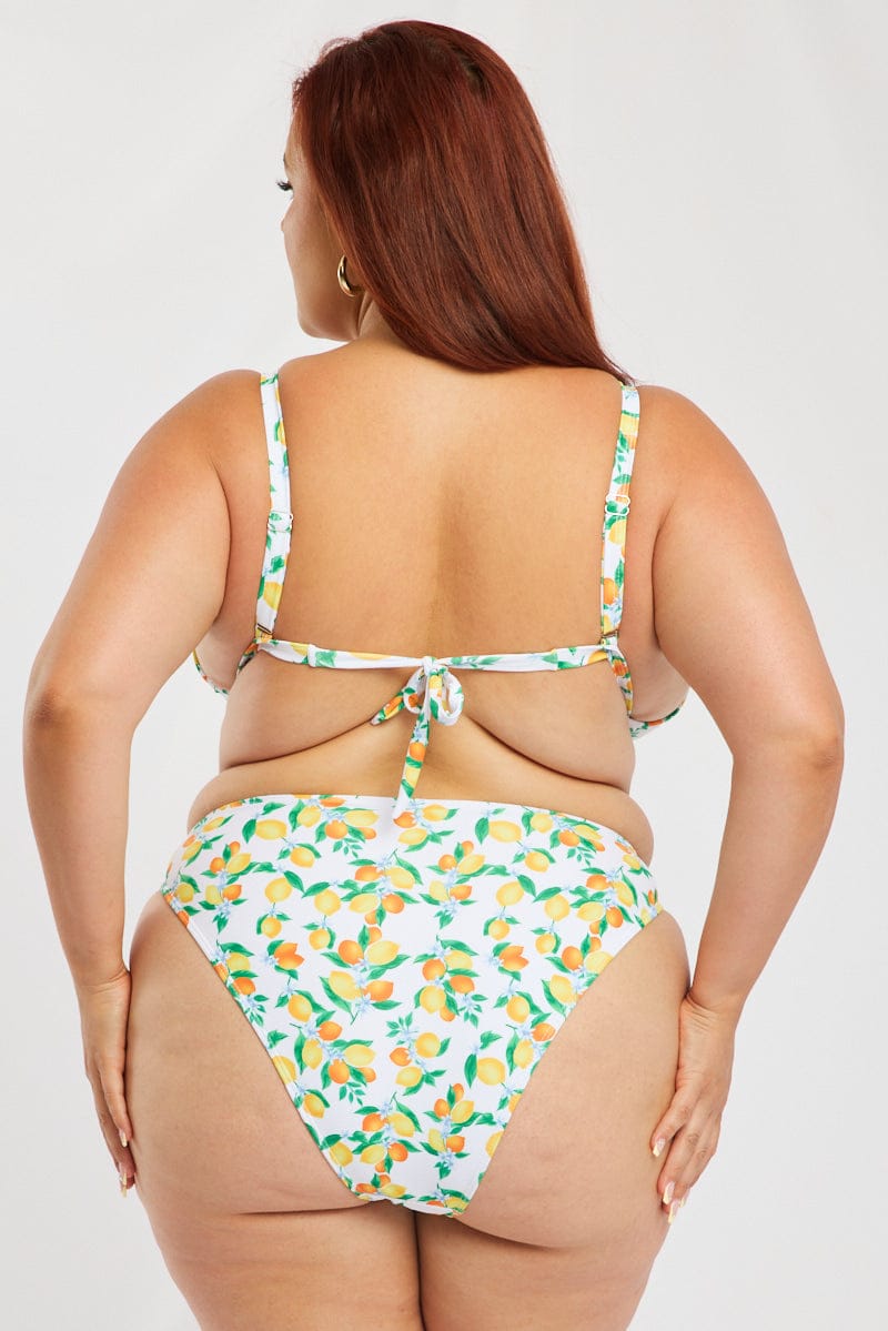 Yellow Print Triangle Bikini Set for YouandAll Fashion