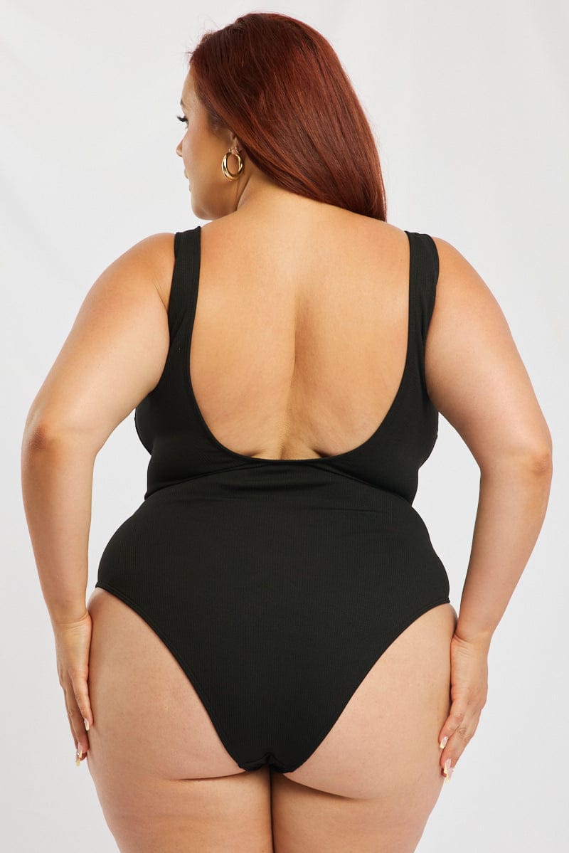 Black Bead Detail One Piece Swimsuit for YouandAll Fashion