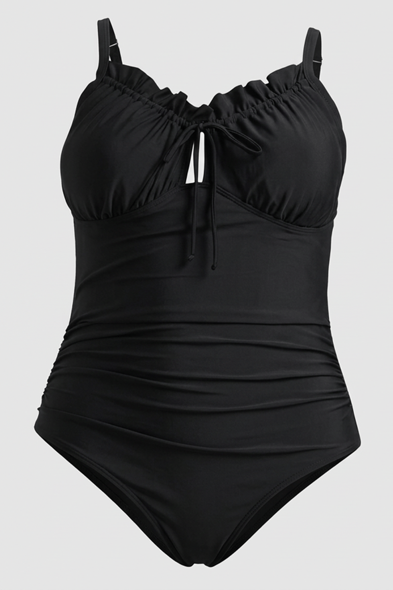 Black Ditsy One Piece Swimsuit for YouandAll Fashion